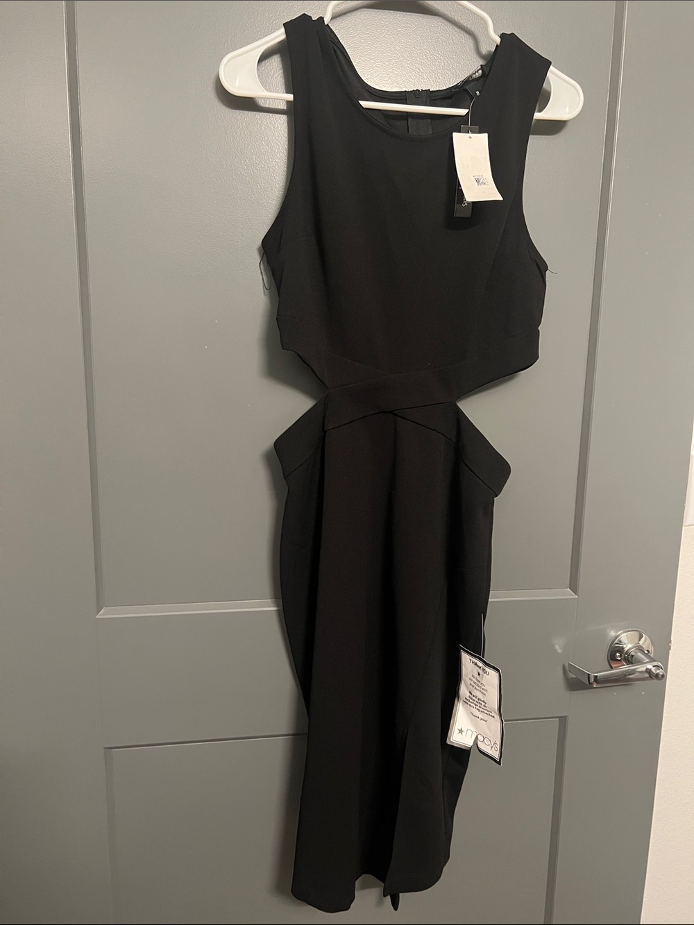 Speechless Black Sleeveless Cutout Midi Dress